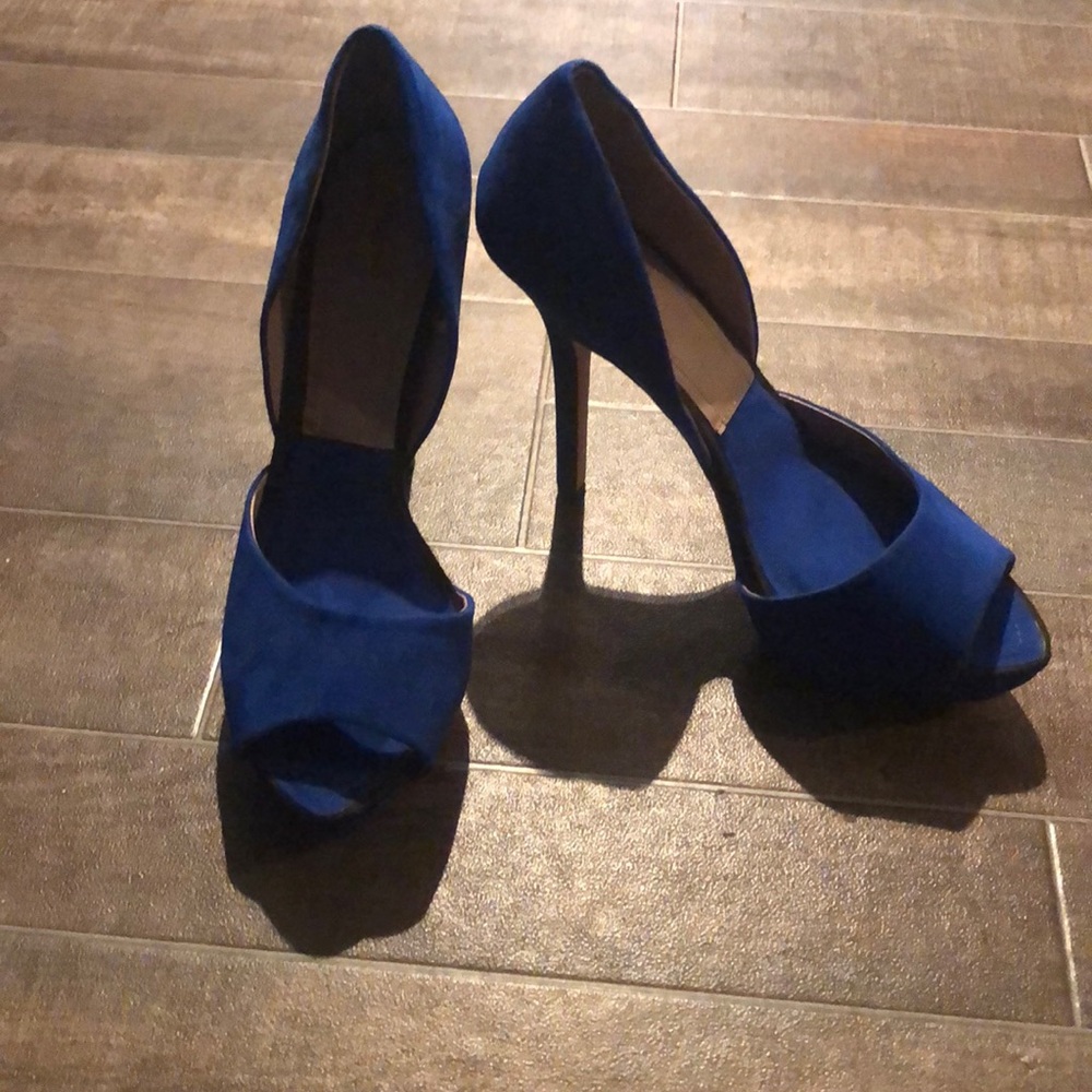Zara cobalt blue suede sandals